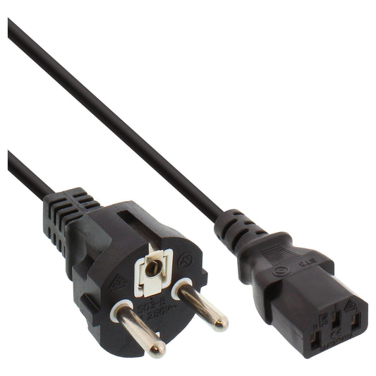 power cable, CEE 7/7 straight / 3pin IEC C13 male