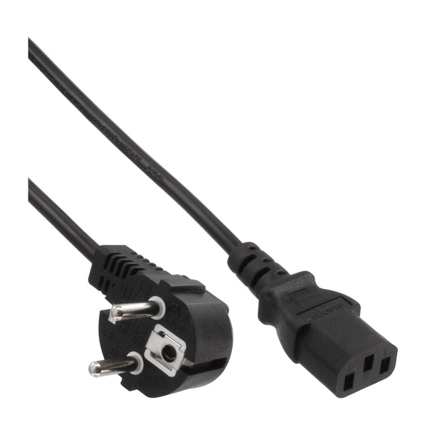 power cable, CEE 7/7 angled / 3pin IEC C13 male, 0.3m