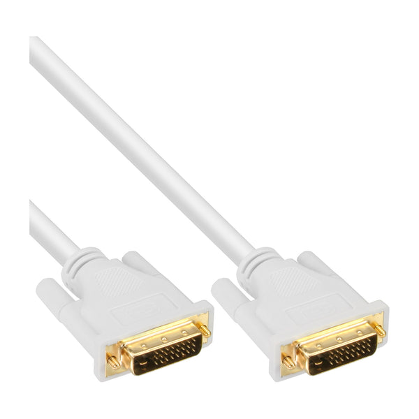 DVI-D Cable 24+1 male / male DVI Dual Link white/gold