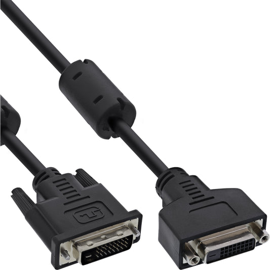 DVI-D cable 24+1 M/F, Dual Link, 2 ferite cores, 2m